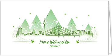 2025 für Firmen | Kategorie Städte Karten | Motiv: Düsseldorf in Grün - Artikel Nummer 7144-811