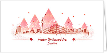 2025 für Firmen | Kategorie Städte Karten | Motiv: Düsseldorf in Rot - Artikel Nummer 7145-811