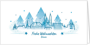 2025 für Firmen | Kategorie Städte Karten | Motiv: Bremen in Blau - Artikel Nummer 7150-811