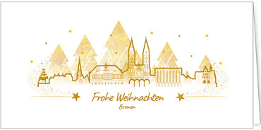 2025 für Firmen | Kategorie Städte Karten | Motiv: Bremen in Gold - Artikel Nummer 7151-811