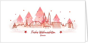 2025 für Firmen | Kategorie Städte Karten | Motiv: Bremen in Rot - Artikel Nummer 7153-811