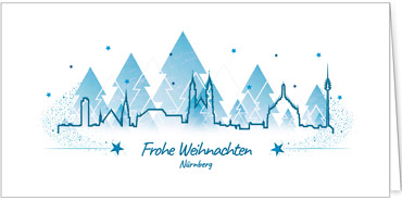 2025 für Firmen | Kategorie Städte Karten | Motiv: Nürnberg in Blau - Artikel Nummer 7158-811