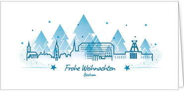 2025 für Firmen | Kategorie Städte Karten | Motiv: Bochum in Blau - Artikel Nummer 7162-811