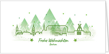 2025 für Firmen | Kategorie Städte Karten | Motiv: Bochum in Grün - Artikel Nummer 7164-811