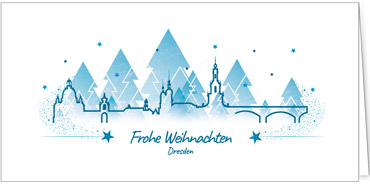 2025 für Firmen | Kategorie Städte Karten | Motiv: Dresden in Blau - Artikel Nummer 7166-811