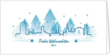 2025 für Firmen | Kategorie Städte Karten | Motiv: Bonn in Blau - Artikel Nummer 7174-811