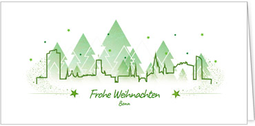 2025 für Firmen | Kategorie Städte Karten | Motiv: Bonn in Grün - Artikel Nummer 7176-811