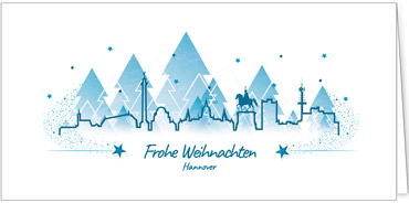 2025 für Firmen | Kategorie Städte Karten | Motiv: Hannover in Blau - Artikel Nummer 7178-811