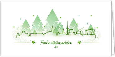 2025 für Firmen | Kategorie Städte Karten | Motiv: Kiel in Grün - Artikel Nummer 7188-811