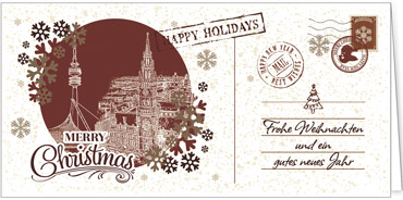 2025 für Firmen | Kategorie Städte Karten | Motiv: Nostalgisches München in Rot - Artikel Nummer 7194-811