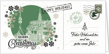 2025 für Firmen | Kategorie Städte Karten | Motiv: Nostalgisches München in Grün - Artikel Nummer 7195-811