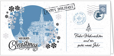 2025 für Firmen | Kategorie Städte Karten | Motiv: Nostalgisches München in Blau - Artikel Nummer 7196-811