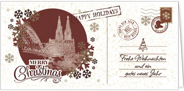 2025 für Firmen | Kategorie Städte Karten | Motiv: Nostalgisches Köln in Rot - Artikel Nummer 7198-811