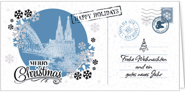 2025 für Firmen | Kategorie Städte Karten | Motiv: Nostalgisches Köln in Blau - Artikel Nummer 7200-811