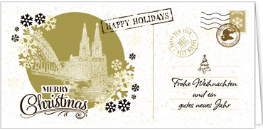 2025 für Firmen | Kategorie Städte Karten | Motiv: Nostalgisches Köln in Gold - Artikel Nummer 7201-811