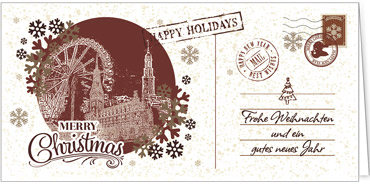 2025 für Firmen | Kategorie Städte Karten | Motiv: Nostalgisches Hamburg in Rot - Artikel Nummer 7202-811