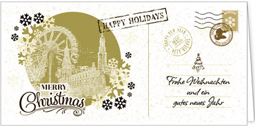 2025 für Firmen | Kategorie Städte Karten | Motiv: Nostalgisches Hamburg in Gold - Artikel Nummer 7205-811