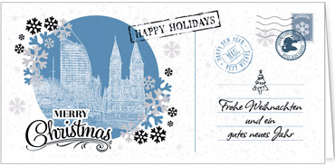 2025 für Firmen | Kategorie Städte Karten | Motiv: Nostalgisches Bremen in Blau - Artikel Nummer 7220-811