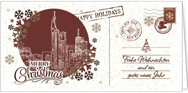 2025 für Firmen | Kategorie Städte Karten | Motiv: Nostalgisches Frankfurt in Rot - Artikel Nummer 7222-811