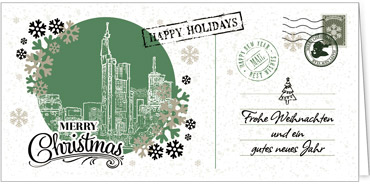 2025 für Firmen | Kategorie Städte Karten | Motiv: Nostalgisches Frankfurt in Grün - Artikel Nummer 7223-811