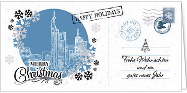 2025 für Firmen | Kategorie Städte Karten | Motiv: Nostalgisches Frankfurt in Blau - Artikel Nummer 7224-811