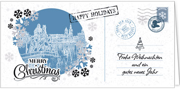 2025 für Firmen | Kategorie Städte Karten | Motiv: Nostalgisches Dresden in Blau - Artikel Nummer 7228-811