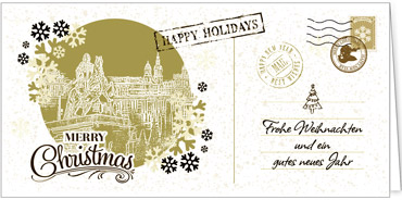 2025 für Firmen | Kategorie Städte Karten | Motiv: Nostalgisches Dresden in Gold - Artikel Nummer 7229-811