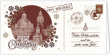 2025 für Firmen | Kategorie Städte Karten | Motiv: Nostalgisches Leipzig in Rot - Artikel Nummer 7230-811