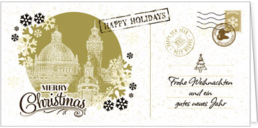 2025 für Firmen | Kategorie Städte Karten | Motiv: Nostalgisches Leipzig in Gold - Artikel Nummer 7233-811