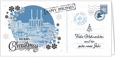 2025 für Firmen | Kategorie Städte Karten | Motiv: Nostalgisches Hannover in Blau - Artikel Nummer 7236-811