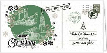 2025 für Firmen | Kategorie Städte Karten | Motiv: Nostalgisches Kiel in Grün - Artikel Nummer 7239-811