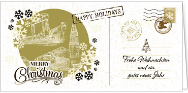 2025 für Firmen | Kategorie Städte Karten | Motiv: Nostalgisches Kiel in Gold - Artikel Nummer 7241-811