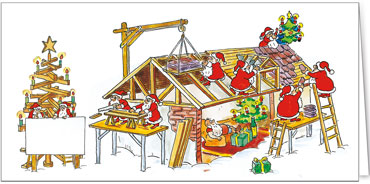 2025 für Firmen | Kategorie Bau | Handwerk | Planung  | Motiv: Die Dachdecker bei der Arbeit - Artikel Nummer 7343-815