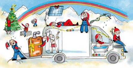 Weihnachts-Comic Heizung Sanitär