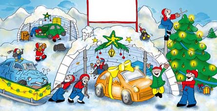 Weihnachts-Comic KFZ