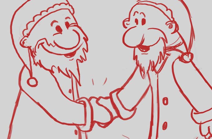 Weihnachtskarten Skizze Detail